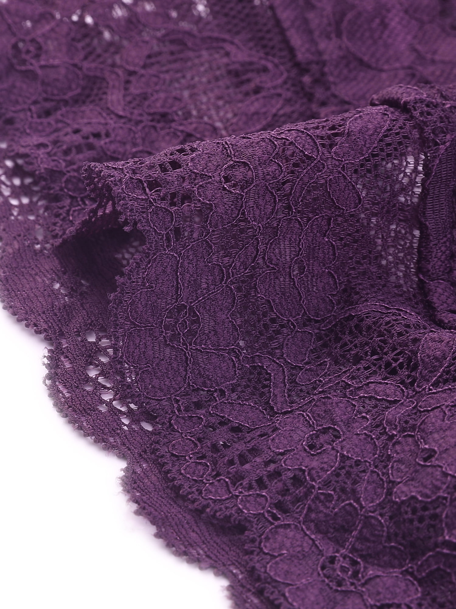 DARING DIVA Women's Lace Bolero Shrugs Sheer Crop Cardigan S Purple