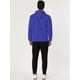 thumbnail image 5 of Sudadera con capucha con forro de felpa para hombre Sudaderas con capucha de manga larga sólida con bolsillo Azul S, 5 of 6