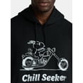 thumbnail image 4 of Snoopy Chill Seeker Men's & Big Men's Graphic Hooded Sweatshirt with Long Sleeves, Sizes S-3XL, 4 of 5