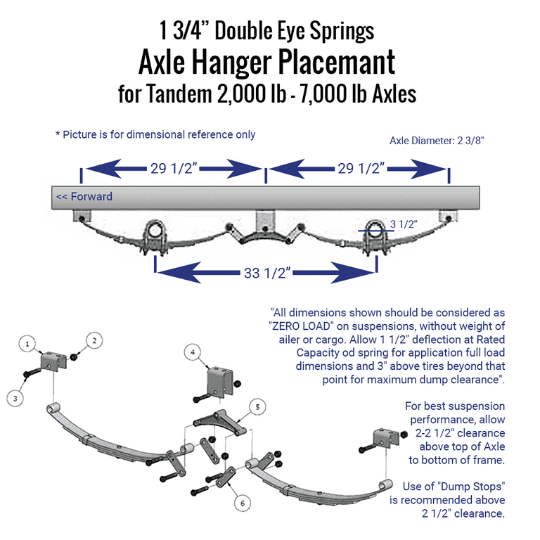 Southwest Wheel Tandem Trailer Axle Shackle Kit for Double Eye Springs (3.5K  -5.2K Axles) 