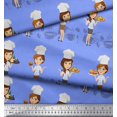 thumbnail image 2 of Soimoi Rayon Fabric Cook Girl Print Fabric by the Yard 42 Inch Wide, 2 of 3
