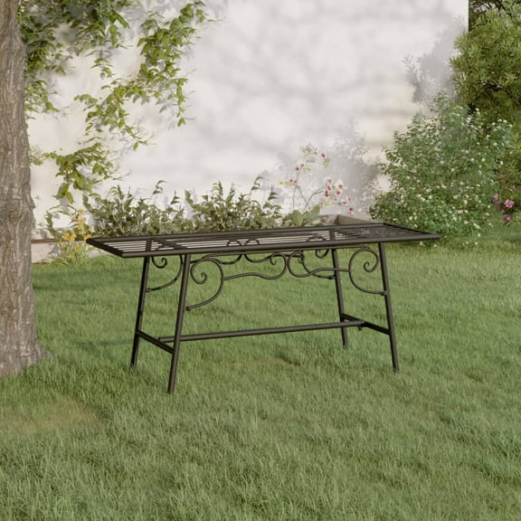 vidaXL Tree Bench Black Steel Tough Tree Bench Circular Traditional