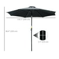 thumbnail image 3 of Outsunny Parasol de Marché Rond 3 m x 2,4 m, Parasol de Terrasse, Noir, 3 of 10
