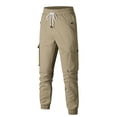 thumbnail image 3 of YABCSAZ Mens Cropped Cargo Pants 3/4 Length Work Trousers Multi Pocket Casual Joggers Cotton Blend Tactical Pants Lightweight Outdoor Hiking Pants with Pockets, 3 of 7