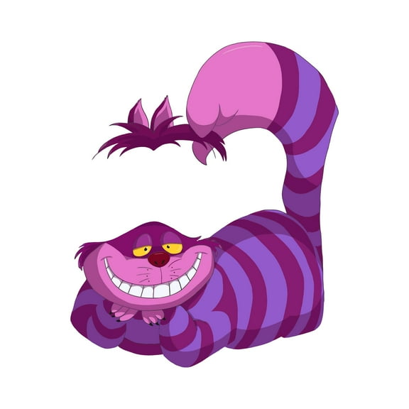 Cute Cartoon mischievous Alice's Adventures in Wonderland Cheshire Cat Cat Adorable Cartoon Girls Boys Design Bedroom Colorful Nice Pretty Elevate Home Vinyl Visual Creative Aesthetic Art 10x12 inch