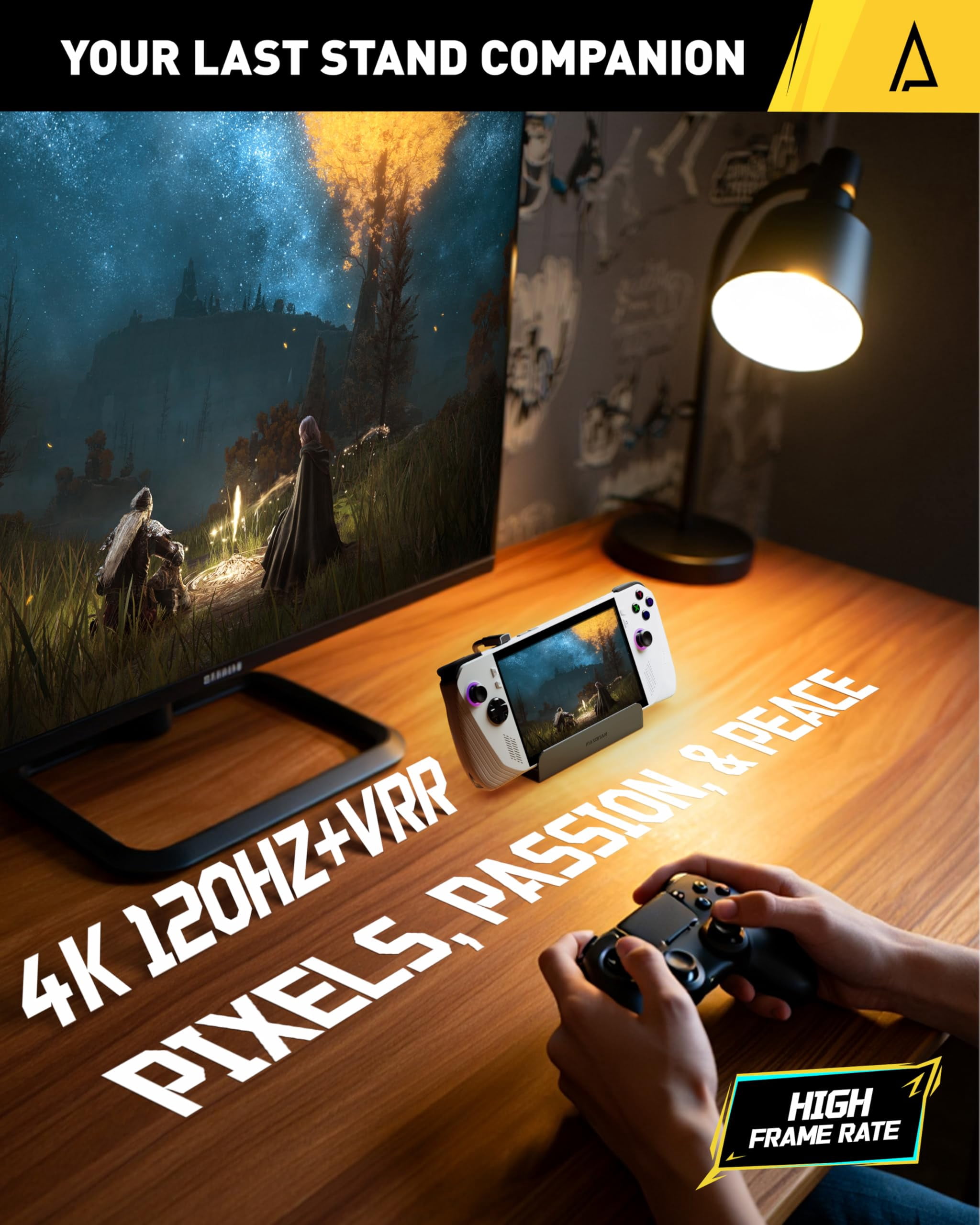 Docking Station 4K@120Hz for ROG Ally X/Steam Deck OLED/Legion Go (S) /MSI Claw, 6-in-1 Steam Deck Dock with HDMI 2.1, 3*USB-A 3.0, Gigabit Ethernet, 100W Charge for Steam Deck LCD