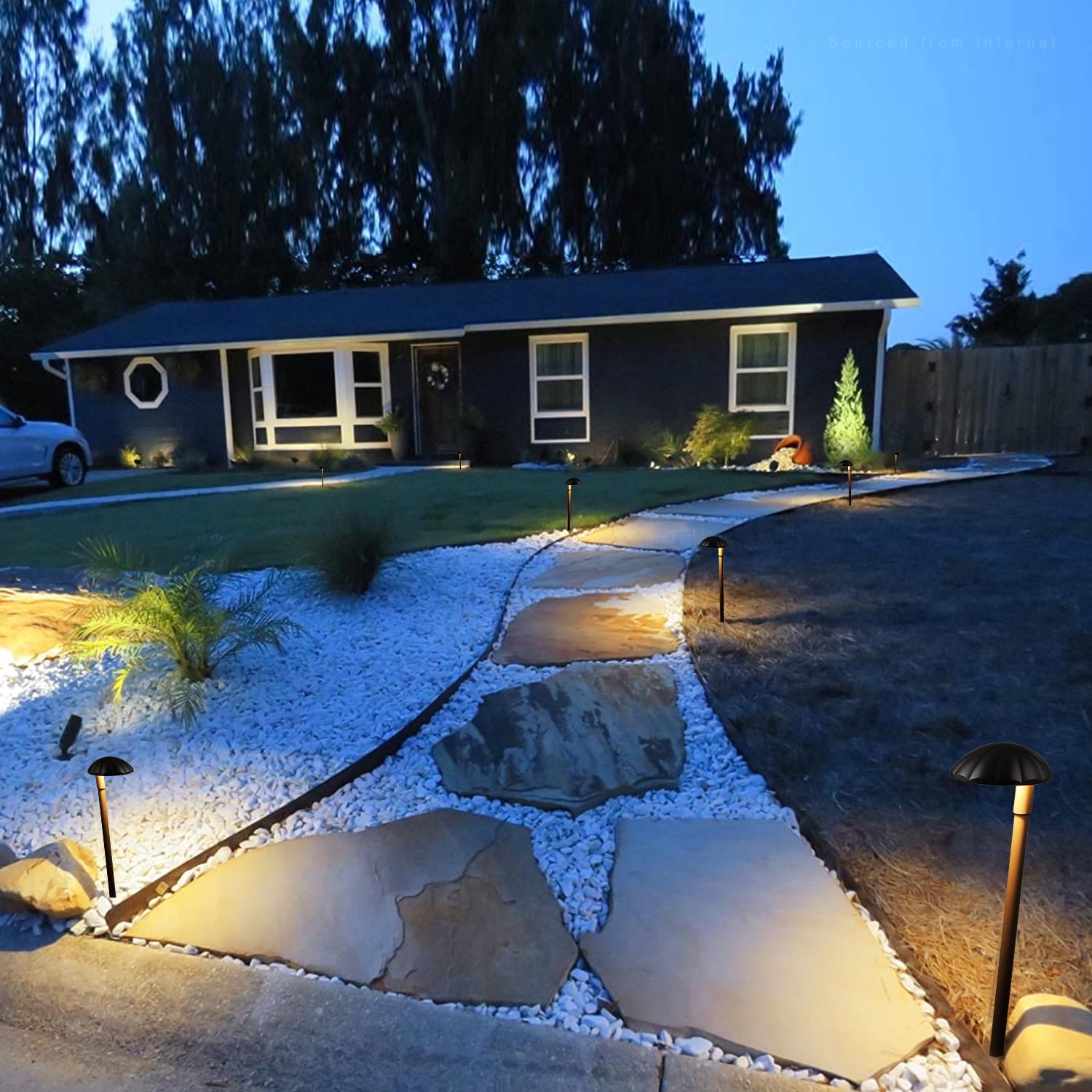 24 Pack Low Voltage Pathway Lights, 5W LED Landscape Lighting, IP65 Waterproof, 3000K Warm White, Oil Rubbed Bronze