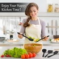 thumbnail image 5 of Walchoice 5 Pcs Silicone Cooking Utensils Set, Heat-Resistant Kitchen Utensils Set, Food-Grade Kitchen Tools, Soup Ladle, Slotted Spoon, Slotted Turner, Spoon, Pasta Server - Black, 5 of 7