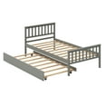 thumbnail image 7 of BTMWAY Gray Twin Bed with Trundle, Heavy Duty Wood Platform Bed with Headboard and Footboard, No Box Spring Needed, Twin Size Bed Frame with Trundle Bed, Space Saving, 79.73'' x 42'' x 33.5'', 7 of 7