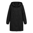 thumbnail image 4 of Vivianyo HD Women's Fall Winter Mid Length Zip Up Hoodies, Elastic Cuff Side Patch Pocket Long Sleeve Fleece Hoodie for Casual Daily Wear, Sizes S-3XL, 4 of 5
