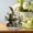 B, variant on Easter Bunny Table Decor Acrylic Sign - Floral Rabbit with Eggs Tabletop Centerpiece,Cute Easter Bunny Figurine for Home Kitchen Dining Room Party Decorations,Acrylic Table Topper Ornament