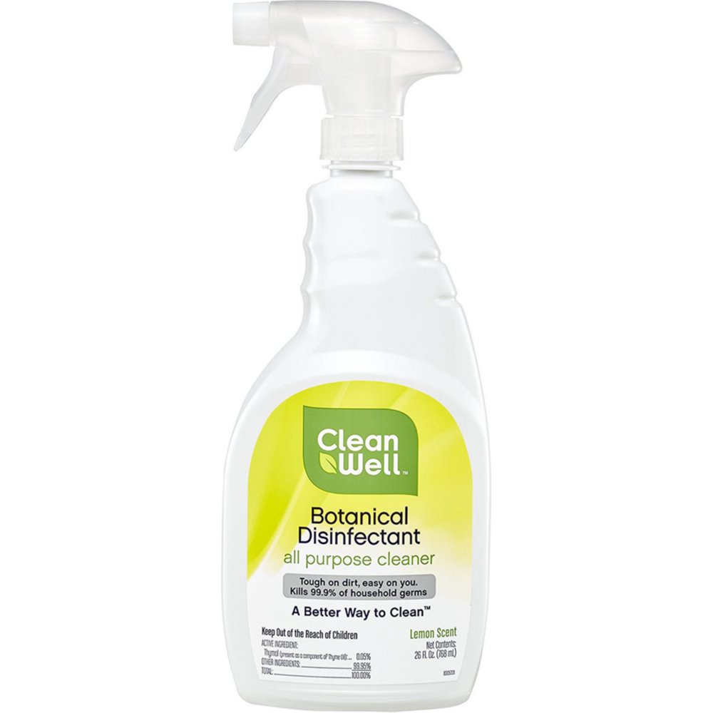 CleanWell Botanical Disinfectant AllPurpose Cleaner, Lemon Scent 26 oz