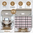 thumbnail image 6 of Pink Black Plaid Window Privacy Film, Farmhouse Pink Black Checkered Static Cling UV Sun Blocking Tint Film Heat Control Windows Films for Bedroom Bathroom, Window Stickers 35.4"x78.7", 6 of 8