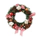 thumbnail image 2 of Guirnalda navideña para puerta, decoración creativa para fiestas con lazo rosa 25 centímetros, 2 of 9