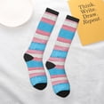 thumbnail image 6 of Women's Knee High Socks Transgender Pride Flag Outdoor Casual Tube Socks, 6 of 7