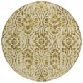 thumbnail image 2 of HomeRoots 590879 8 ft. Gold & Brown Round Floral Washable Indoor & Outdoor Area Rug, 2 of 5