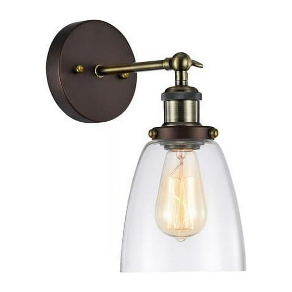 6 in. Lighting Ironclad Industrial-Style 1 Light Wall Sconce - Oil Rubbed Bronze