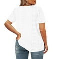 thumbnail image 7 of pstuiky Workout Tops for Women, Women's Large Size V-neck Solid Color Short Sleeve T-Shirt Loose Top Work Shirts for Women Women Tshirt Graphics Hot Prices Oversized Blouses, 7 of 7