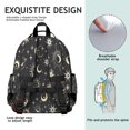 thumbnail image 5 of Black Sun Moon Star Pattern Backpack for School,Cute School Bag,Schoolbag with Adjustable Shoulder Straps & Padded Back,15.25"x11.5"x5.25", 5 of 5