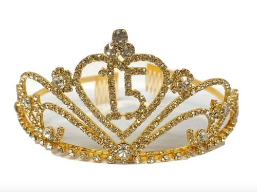12 Mini Plastic Princess Crowns Tiara Gold Silver Decoration Quinceanera Crafts 
