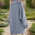 thumbnail image 4 of Fiaer Women's Long Cardigan Sweaters Button Down Lapel Collar Pockets Autumn Winter Casual Comfortable V-Neck Knit Tops with Pocket Grey L, 4 of 6