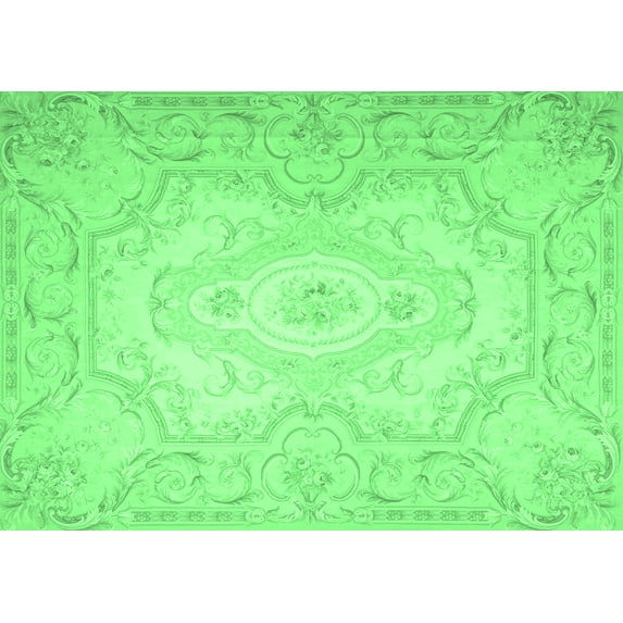 Ahgly Company Indoor Rectangle Persian Emerald Green Traditional Area Rugs, 2' x 3'