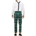 thumbnail image 3 of Lars Amadeus Formal Plaid Dress Pants for Men's Trousers with Suspender, 3 of 5