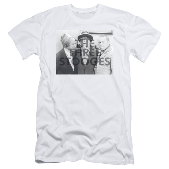 Three Stooges Cutoff S/S Adult 30/1 T-Shirt White