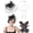 Black, variant on Fascinators Hat for Women Party Funeral Veil Mesh Hats Wedding Lace Gloves Set for First Communion