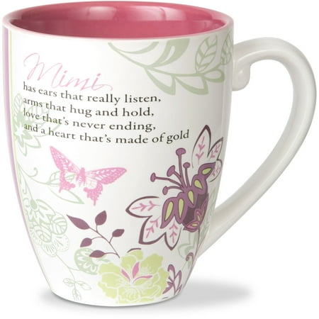 - Pavilion - Mimi Pink Floral Butterfly Grandma Large Coffee Tea Mug