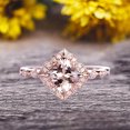 thumbnail image 6 of 10k Rose Gold Morganite Halo Engagement Ring With Cushion Cut 1.50 Carat Milgrain Art Deco, 6 of 6
