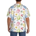 thumbnail image 3 of Rateoe Easter Egg3 Pattern Men's Short Sleeve Classic Shirt, Casual Short-Sleeved Shirt, Lightweight Summer Shirt, Cuban Collar Shirt,Button-Front Shirt-X-Large, 3 of 5