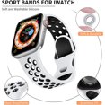 thumbnail image 3 of ALMNVO 6Pack Silicone Sport Band Compatible with Apple Watch Bands Ultra 49mm 41mm 45mm 38mm 40mm 44mm 42mm Women Men, Breathable Adjustable Soft Strap Wristbands for iWatch Series 8 7 SE 6 5 4 3 2 1, 3 of 12