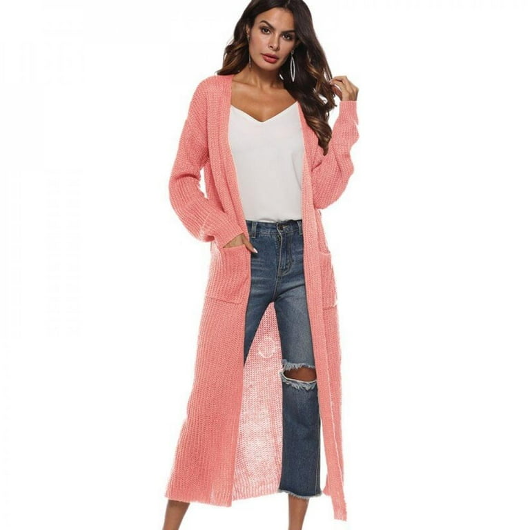 Big Clear Women s Long Cardigan Plus Size Thick Kimono Sweater Loose Asymmetrical Hem Coats