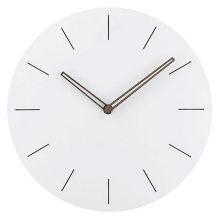 Elegant 12Inch Decorative Wood Wall Clock No Ticking for Home or Office Decors