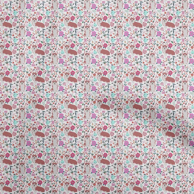 oneOone Polyester Spandex Red Fabric Dog Sketch Sewing Craft Projects Fabric Prints By Yard 56 Inch Wide