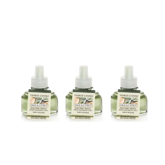 Desodorizador Area Yankee Candle ScentPlug, relleno de salvia y cítricos, 18,5 ml, paquete de 3
