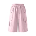 thumbnail image 7 of HAOTAGS Teen Girls Cargo Shorts (4-15), Casual Outdoor Lightweight Quick Dry Sport Shorts Pink 6-7Years, 7 of 7