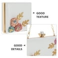 thumbnail image 6 of POPETPOP Fashion Women Leather Evening Bag Dinner Wedding Flower Clutch Purse(White) (Random flowers), 6 of 10
