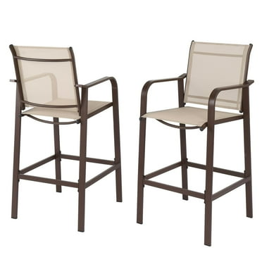 UBesGoo Patio Swivel Bar Stools Set of 2, Outdoor Bar Height Patio Stools & Bar Chairs