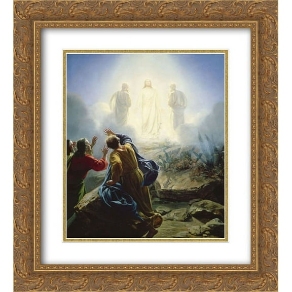 Carl Bloch 2x Matted 20x24 Gold Ornate Framed Art Print 'Transfiguration of Jesus'