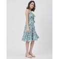 thumbnail image 3 of Moomaya V Neck Sleeveless Printed Georgette Dress - Women's Summer Dress, 3 of 9