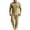 Khaki, variant on LEKWK Men Linen Sets Outfits 2 Piece Button Down Short Sleeve Collared Tops and Drawstring Wide Leg Pants Loose Fit Solid Summer Beach Vacation Resort Wear