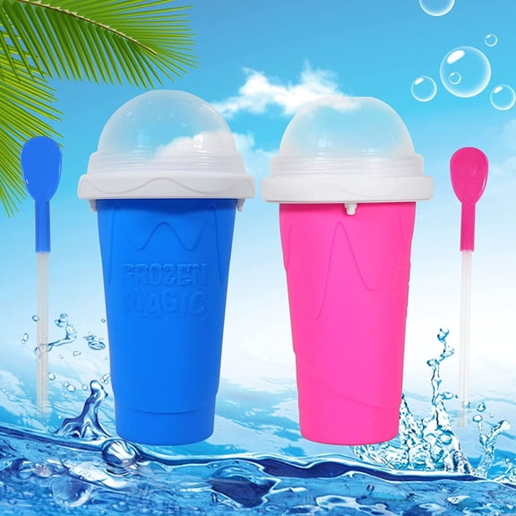 Dasoch Quick Frozen Magic Slushy Maker Cup, Homemade Squeeze Slushy Maker Cup, Large -11ozBlue