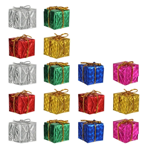 FRCOLOR Miniature Wrapped Presents Assorted Color Small Presents for Miniature Tree Decor 24pcs