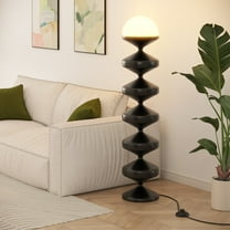 SUNMORY Metal Modern Floor Lamp for Living Room, Dome Shape Floor Light with Acrylic White Decorative Shade for Bedroom