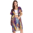 thumbnail image 2 of BZSMCE Women Creatively Cosmic Companion Print Beach Cover-ups Size:S-2XL, 2 of 7