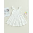 thumbnail image 4 of Coduop Kids Girls Summer Casual Ruffle Sleeve Princess Dress Cute Tiered Swing A-Line Sundress, 4 of 8
