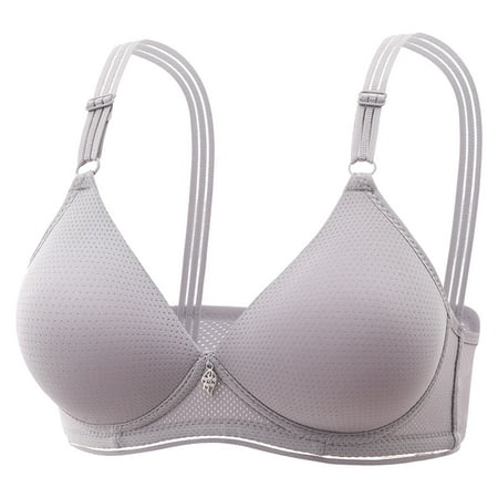 Silver Nursing Bra  Spandex Pumping Bra  Sports Bras for Women  Women Lace Back Button Shaping Cup Adjustable Shoulder Strap Large Size Underwire Bra