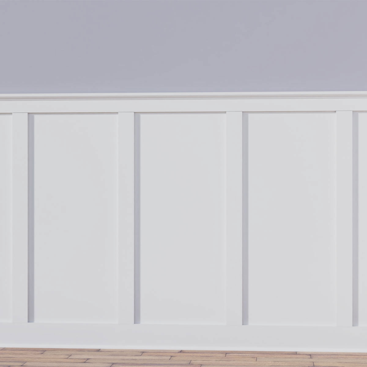 56" Height with 20" Wide Adjustable Wall Panels, Deluxe Shaker 8' PVC Wainscoting Kit, (for heights up to 56"H)